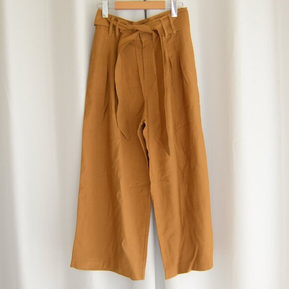 Zara Goldenrod Wide Leg Tie Waist Pants Sz M - Picture 2 of 8